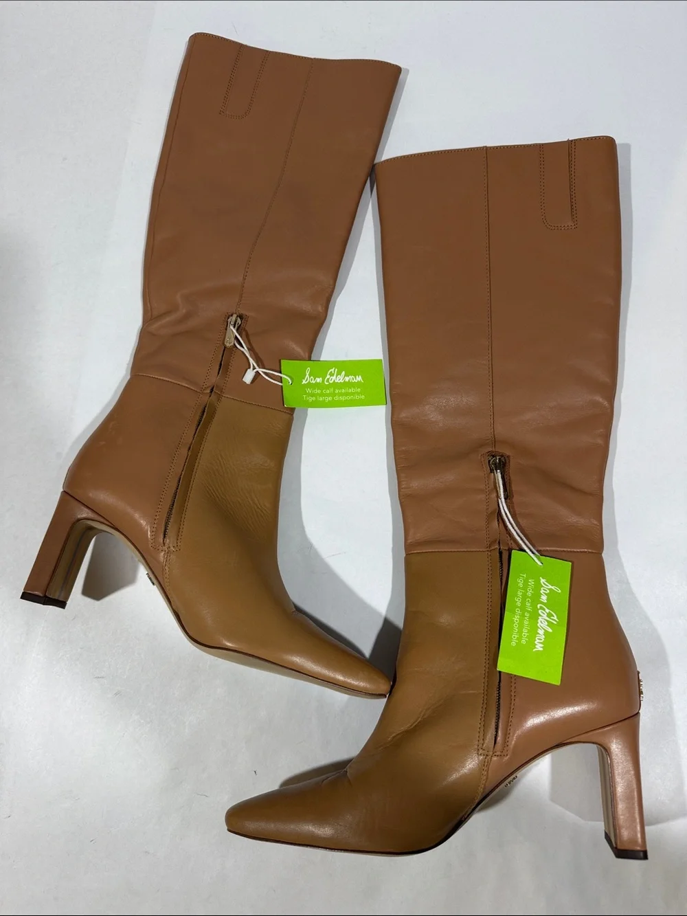 SAM EDELMAN Sylvia Knee High Leather Boot in Luxe Tan New $200.00 8.5